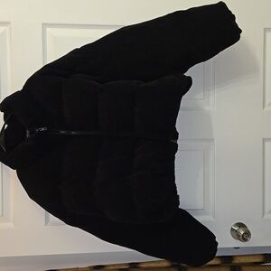 Plus Size Zip Up Drop Shoulder Crop Corduroy Padded Coat